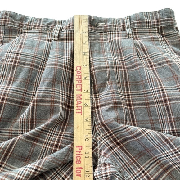 Cotton On Oxford Trouser Plaid Pleated Straight Fit Tapered Ankle Waist Size 32 - Picture 6 of 12